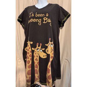 Lazy One Night Shirt It's Been A Long Day - Giraffes L/XL